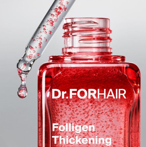ProtoClinical k-beauty Dr.FORHAIR Folligen Thickening Scalp Serum 50ml single upright scalp serum bottle centered in a square product shot