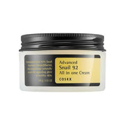 ProtoClinical k-beauty COSRX Advanced Snail 92 All in one Cream 100ml single cream jar with a black lid centered on a white background