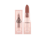 ProtoClinical k-beauty 3CE Soft Matte Lipstick 3.5g #WAY BACK single lipstick tube with matching cap on a light background.