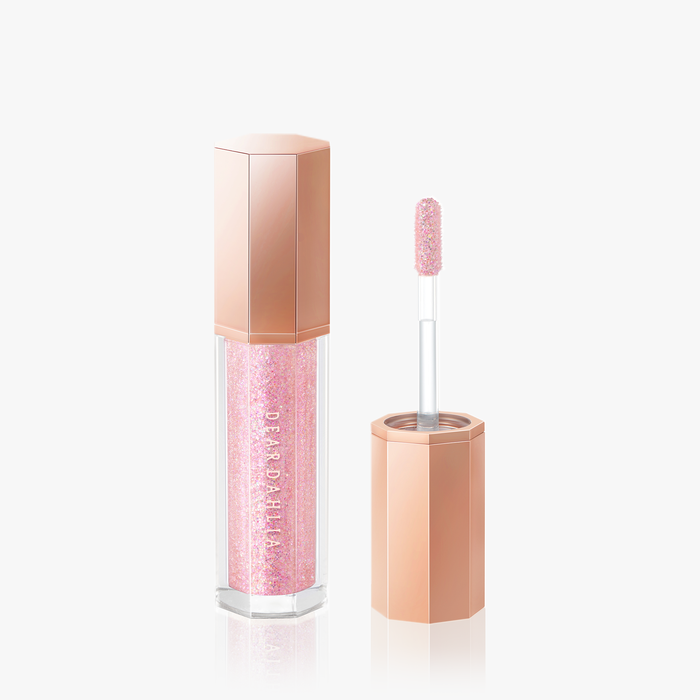 ProtoClinical k-beauty [DEAR DAHLIA] Paradise Shine Eye Sequins 4g #02 Muse beauty close-up with a centered vertical form on a pale blue and white background