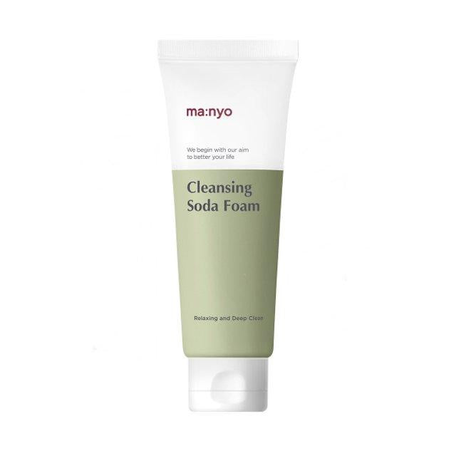 ProtoClinical k-beauty MANYO FACTORY Deep Pore Cleansing Soda Foam 150ml single upright pale green cleansing foam tube on a white background.