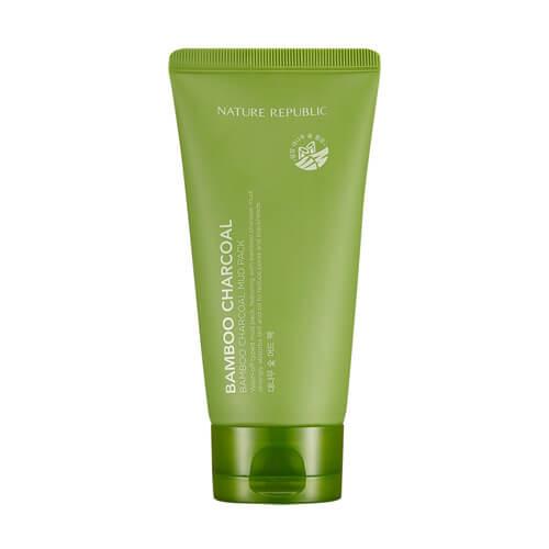 ProtoClinical k-beauty [NATURE REPUBLIC] Bamboo Charcoal Mud Pack 150g single upright green mud pack tube on a light background.