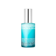 ProtoClinical k-beauty isoi Bulgarian Rose Pore Tightening Control Serum 50ml in a tall aqua bottle centered upright on a white background with soft peach side tones.