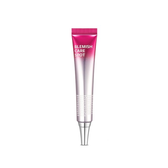 ProtoClinical k-beauty rosy magenta beauty product silhouette with soft aqua side accents on a light background.