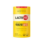 ProtoClinical k-beauty LACTO-FIT ProBiotics Gold (1 Pack, 2,000mg x 50EA) rectangular gold probiotic box packshot, centered front-facing on a clean white background