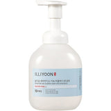 ProtoClinical k-beauty ILLIYOON Ceramide Ato Bubble Wash and Shampoo 400ml single upright pale blue wash bottle centered on a light background.