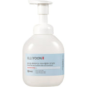 ProtoClinical k-beauty ILLIYOON Ceramide Ato Bubble Wash and Shampoo 400ml single upright pale blue wash bottle centered on a light background.