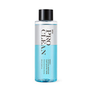 ProtoClinical k-beauty TONYMOLY Pro Clean Smoky Lip & Eye Remover 250ml single tall aqua-gray remover bottle centered upright on a pale mint studio background