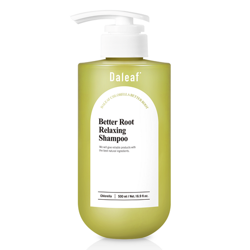 ProtoClinical k-beauty Daleaf Chlorella Better Root Relaxing Shampoo 500ml single upright shampoo bottle centered on a clean white background