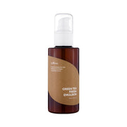 ProtoClinical k-beauty Isntree Green Tea Fresh Emulsion 120ml in a single upright taupe bottle on a white background