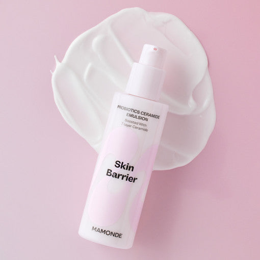 ProtoClinical k-beauty rosy pink beauty visual with a soft cream center on a light background.