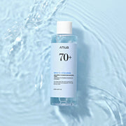 ProtoClinical k-beauty Anua Birch 70 Moisture Boosting Toner 250ml single upright pale blue-gray toner bottle centered on a cool blue background