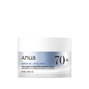 ProtoClinical k-beauty Anua Birch 70 Moisture Boosting Cream 50ml single wide pale blue-gray cream container centered low on a white background