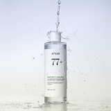 Anua HEARTLEAF 77% SOOTHING TONER 500ml by ProtoClinical shown in a clean toner product presentation with bottle packaging on a light background, highlighting a calming k-beauty skincare routine.