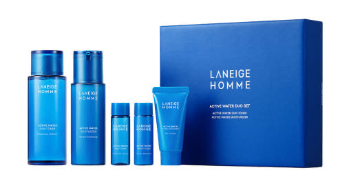 ProtoClinical k-beauty LANEIGE HOMME Active Water Duo Set two-piece skin care set packaging shown front-facing on a light background