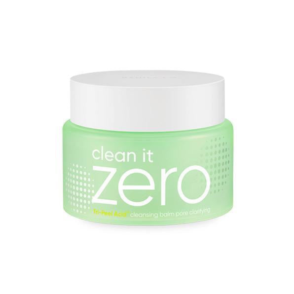 ProtoClinical k-beauty BANILA CO Clean It Zero Cleansing Balm Pore Clarifying 100ml single green cleansing balm jar centered on a white background.