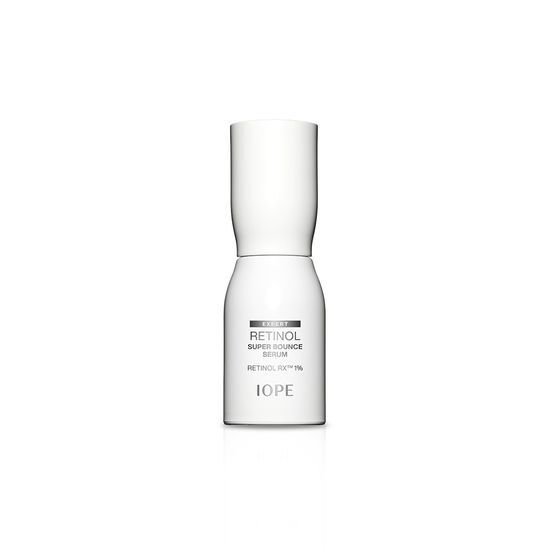 ProtoClinical k-beauty IOPE Retinol Super Bounce Serum 30ml light-toned serum bottle with a slim gray accent on a pale background