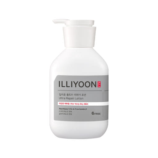ProtoClinical k-beauty ILLIYOON Ultra Repair Intense Lotion 350ml single upright lotion package centered on a light background