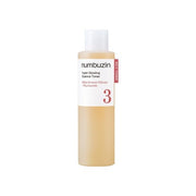 ProtoClinical k-beauty numbuzin No.3 Super Glowing Essence Toner 200ml shown as a single upright beige essence toner bottle centered on a light cream background